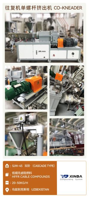 SJW-45 Uzbekistan HFFR Cable Compounds compounding extruder for HFFR Cable Compounds